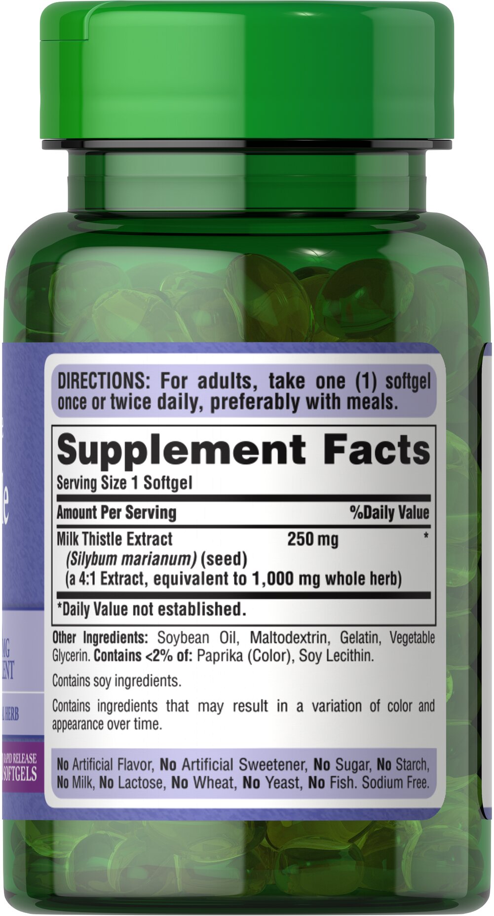 Milk Thistle 1000 mg 4:1 Extract (Silymarin) 90 Softgels