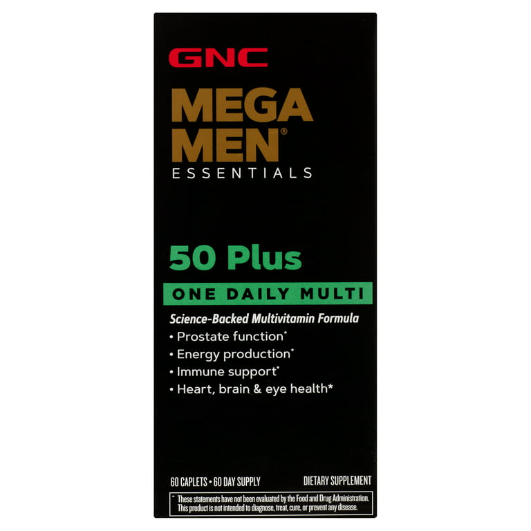 GNC Mega Men Essentials 50 Plus One Daily Multi 60 Caplets
