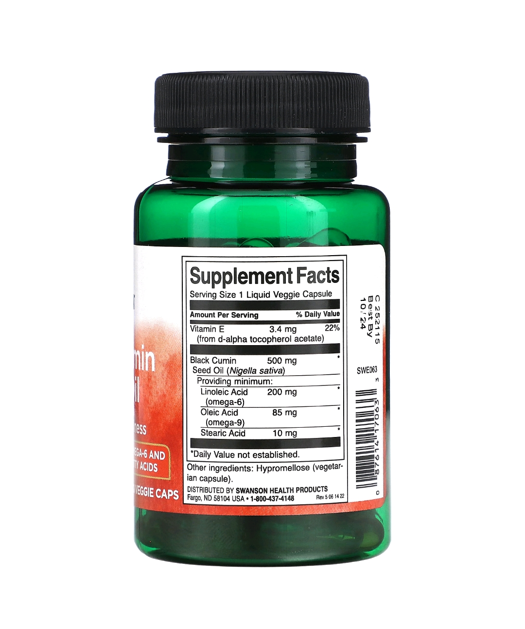Black Cumin Seed Oil, 500 mg, 60 Liq Veggie Caps