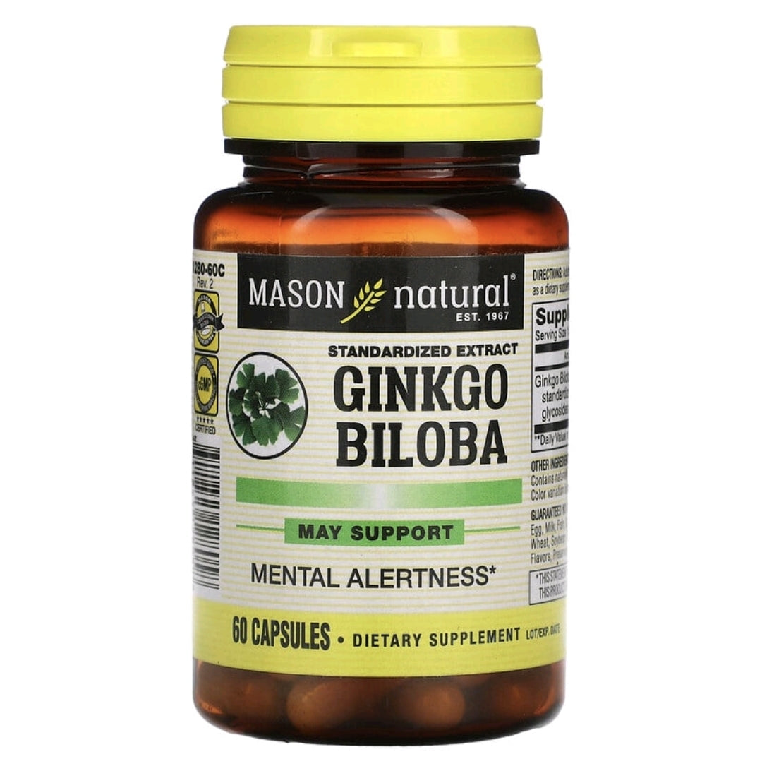 Ginkgo Biloba, Standardized Extract, 125mg 60 Capsules
