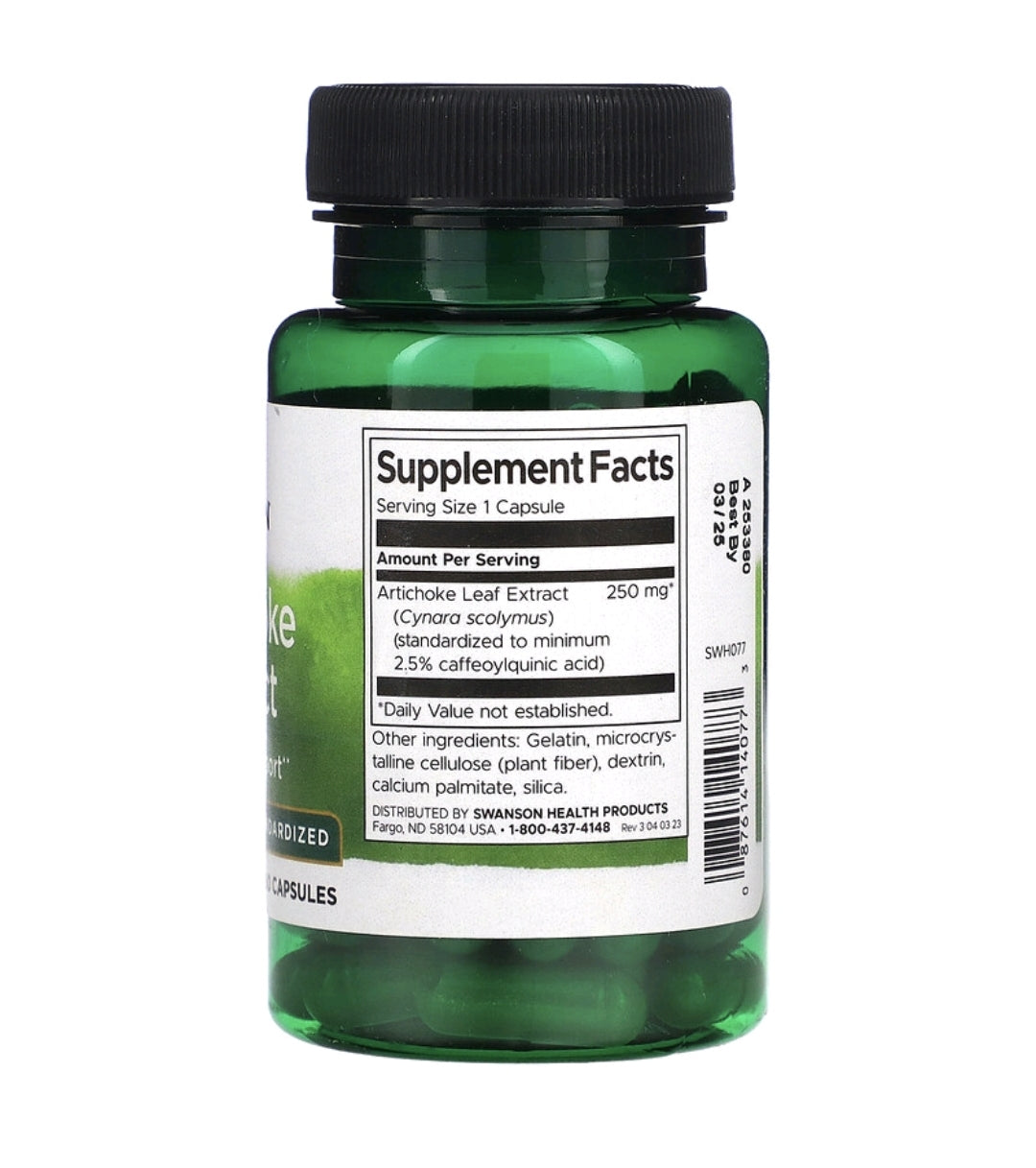 Artichoke Extract, 250 mg , 60 Capsules