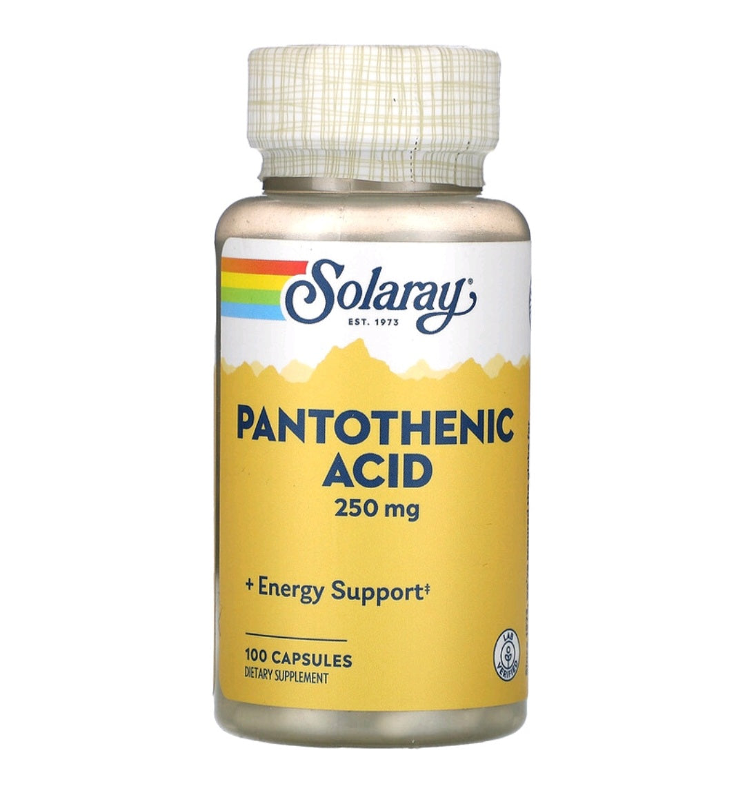 Panthothenic Acid, 250 mg, 100 Capsules