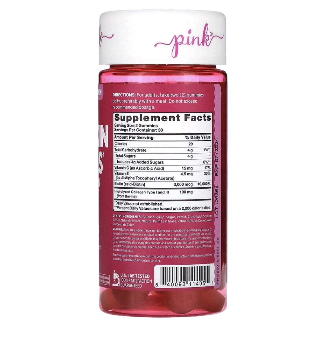 Beautiful Hair, Skin & Nails + Collagen, Natural Strawberry, 60 Gummies