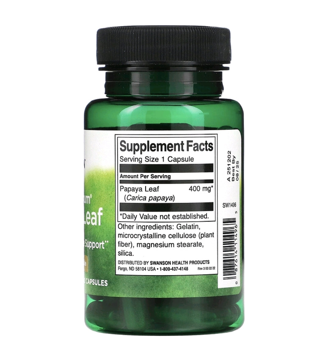 Full Spectrum Papaya Leaf, 400 mg, 60 Capsules