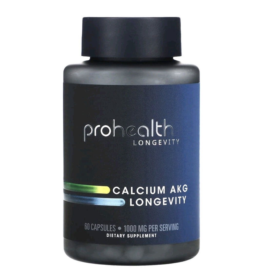 Calcium AKG Longevity, 1,000 mg , 60 Capsules (500 mg per Capsule)