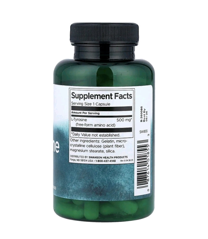 L-Tyrosine, 500 mg, 100 Capsules