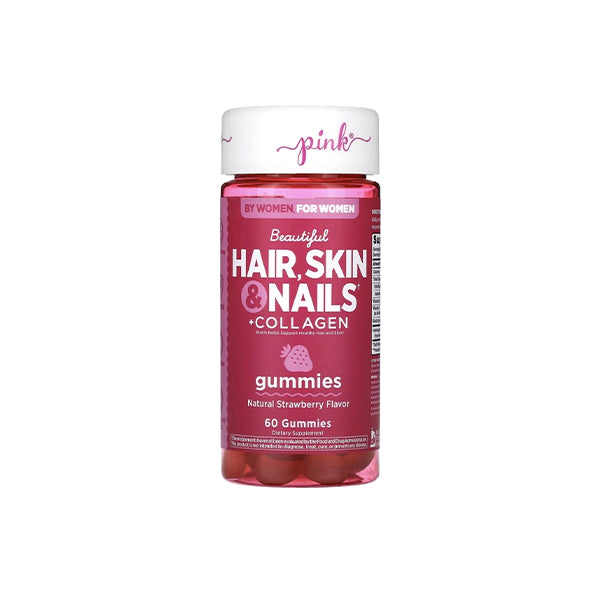 Beautiful Hair, Skin & Nails + Collagen, Natural Strawberry, 60 Gummies