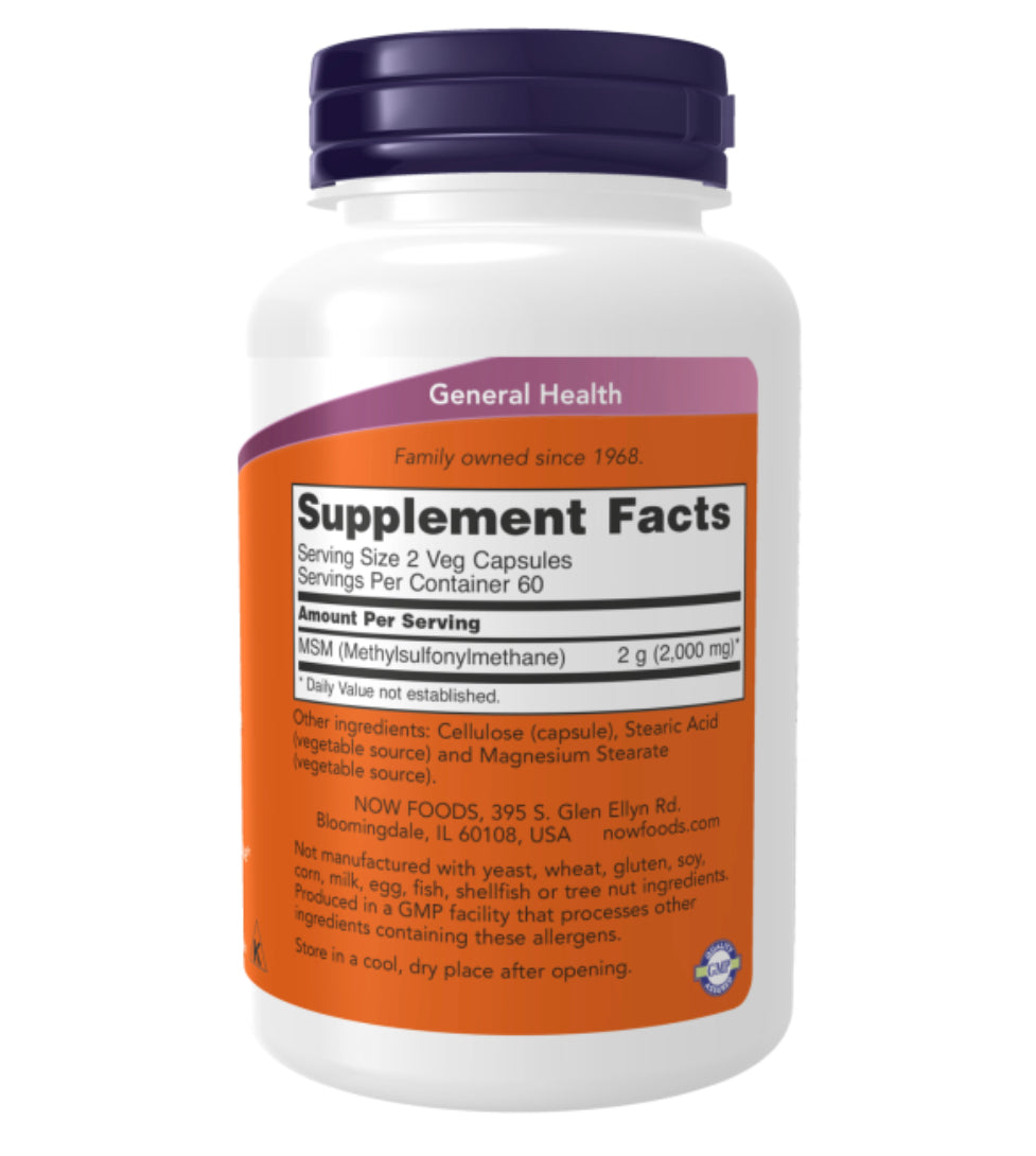MSM, Methylsulfonylmethane, 1,000 mg, 120 Veg Capsules