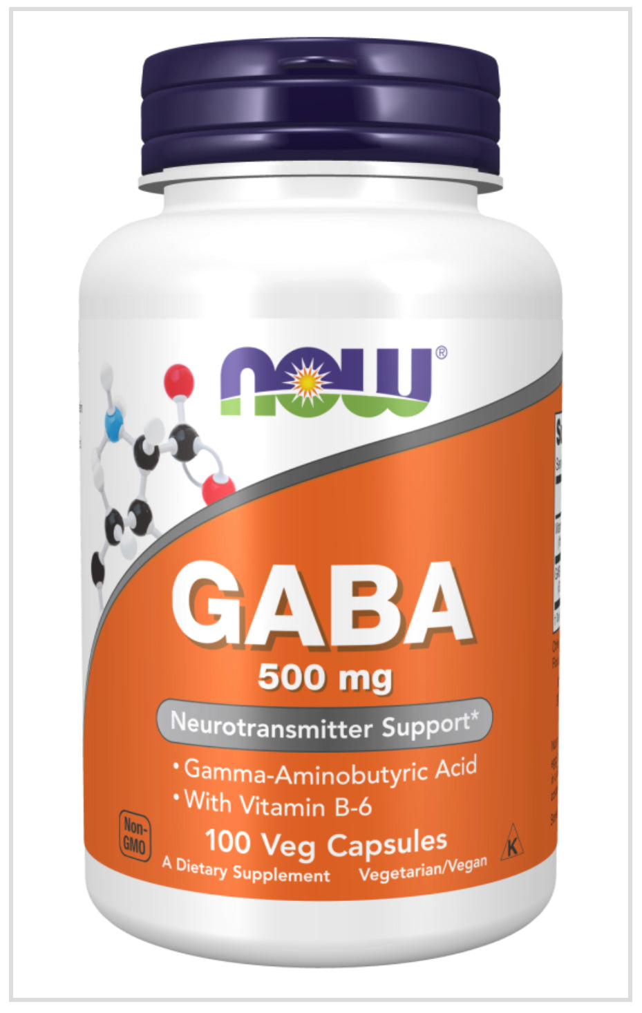 GABA with Vitamin B-6, 500 mg, 100 Veg Capsules