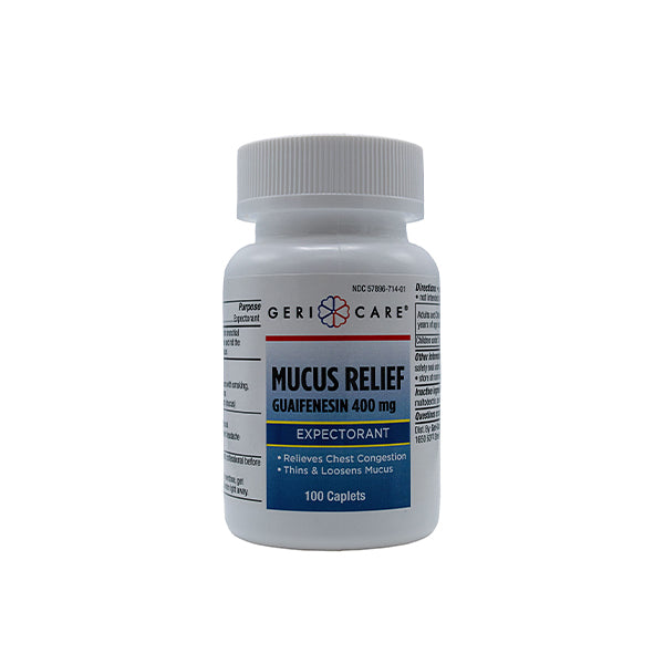 GeriCare Guaifenesin 400mg Expectorant Caplets, Mucus Relief 100 Count (Pack of 1)