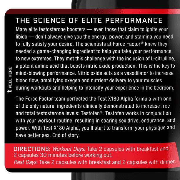 Force Factor Test X180 Alpha Testosterone Booster Supplement for Men with Fenugreek