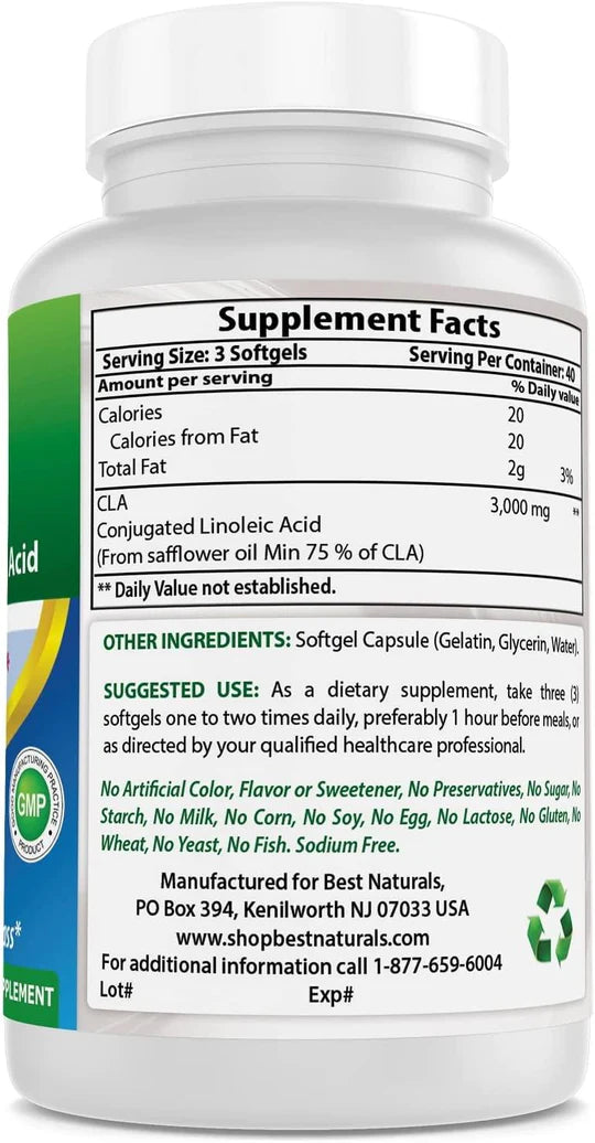 Best Naturals High Potency CLA, 1000 mg, 120 Soft-gels
