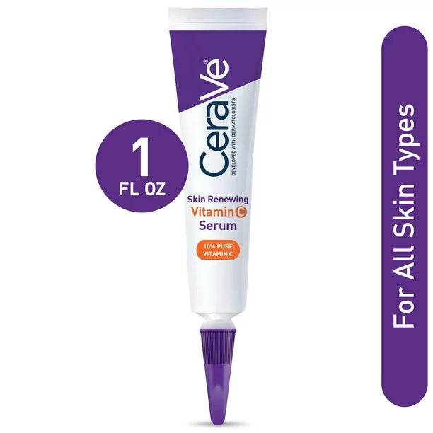 CeraVe Vitamin C Serum for Face with Hyaluronic Acid, Skin Brightening and Fragrance-Free Serum,- 30mL