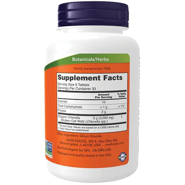 Certified Organic Chlorella - 500mg, 200 Tabs