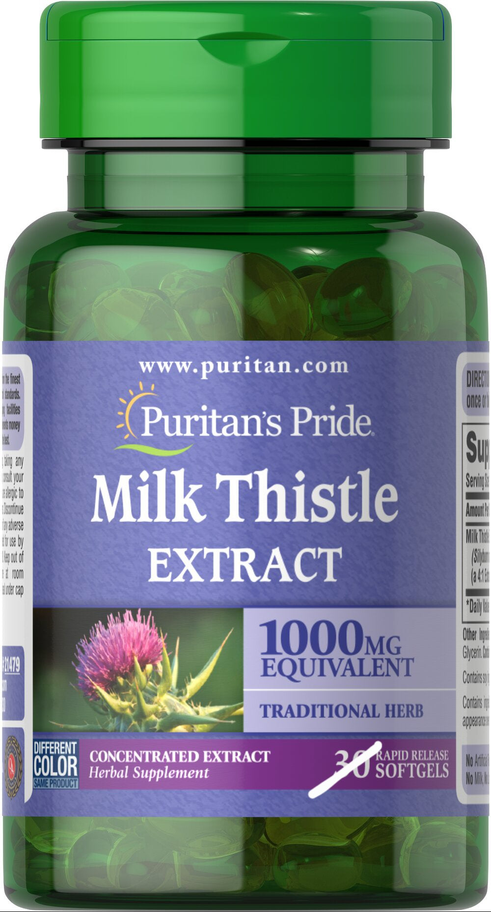 Milk Thistle 1000 mg 4:1 Extract (Silymarin) 90 Softgels