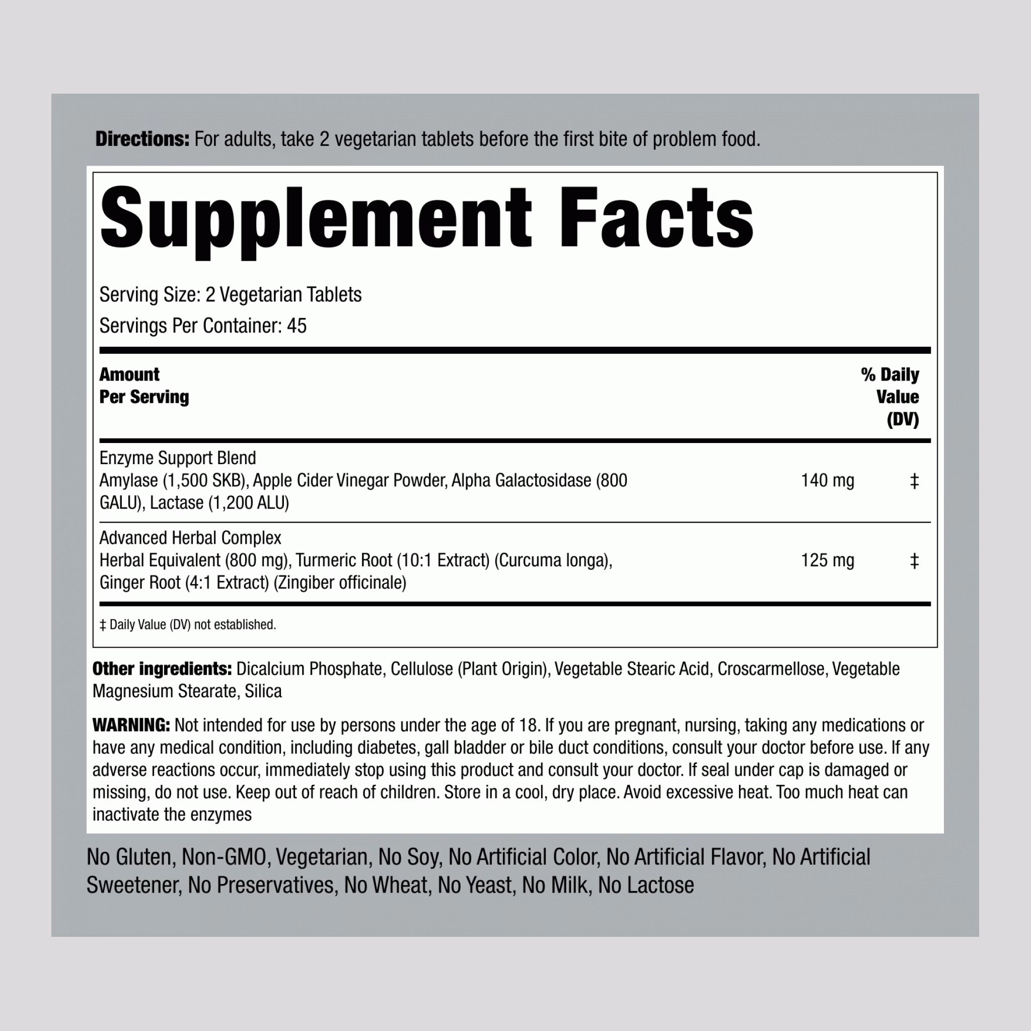 Gas & Bloat Support, 90 Vegetarian Tablets