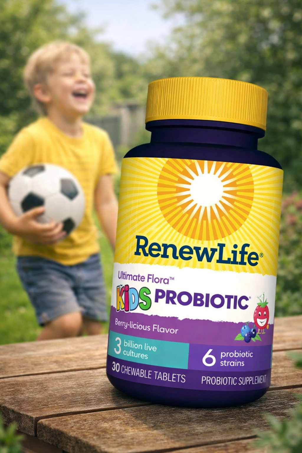 Renew Life, Ultimate Flora, Kids Probiotic, Berry-licious, 3 Billion Live Cultures, 30 Chewable Tablets