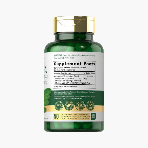 Moringa Oleifera 6000mg per serving | 180 Capsules