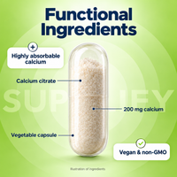 Supplify Calcium Citrate 200mg – 60 Veg Capsules