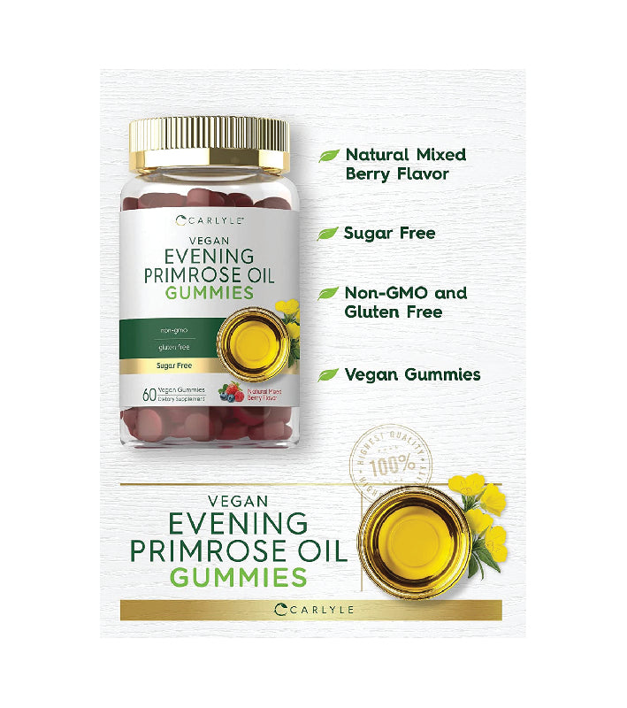 Evening Primrose Oil | 60 Gummies | Mixed Berry Flavor