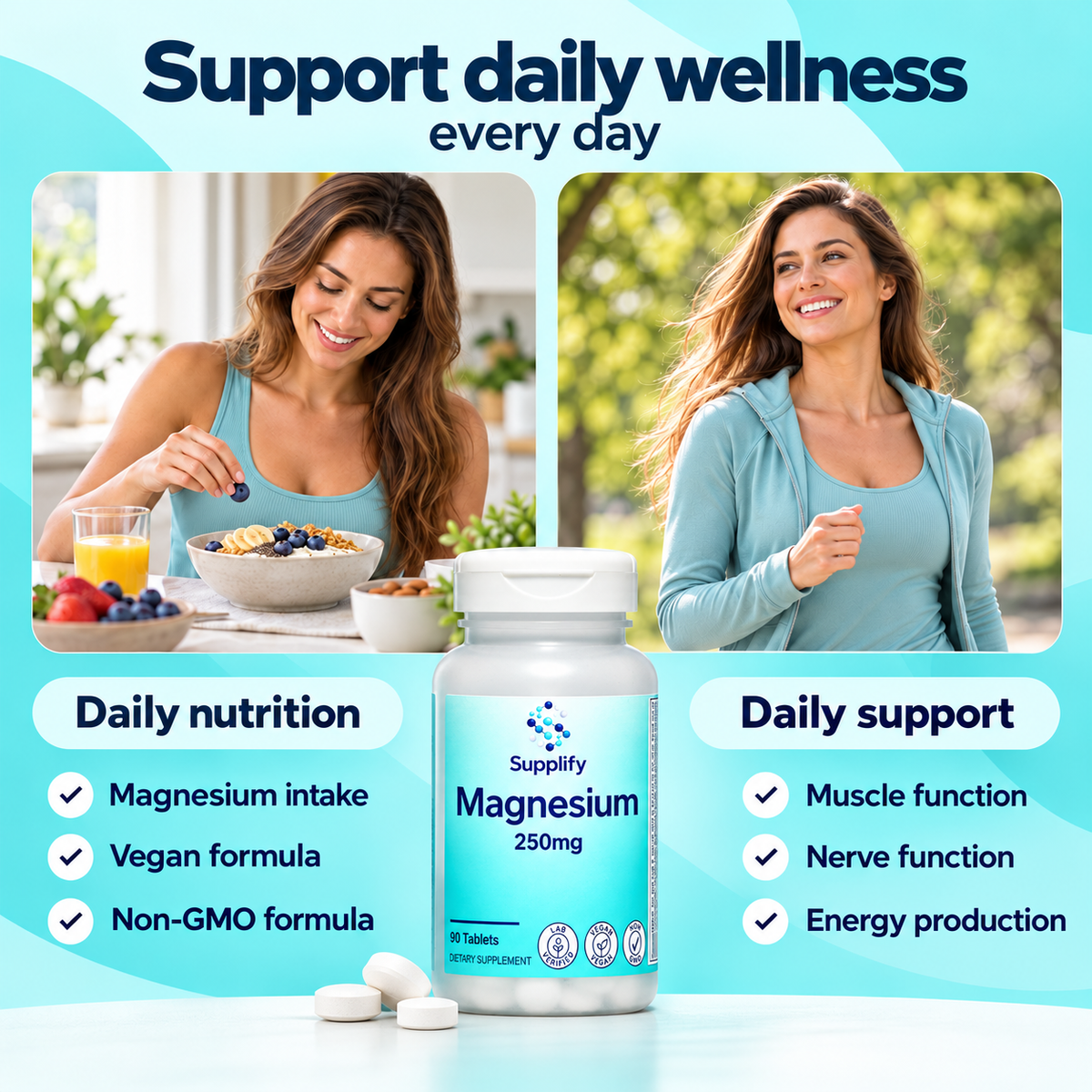 Supplify Magnesium 250mg – 90 Tablets