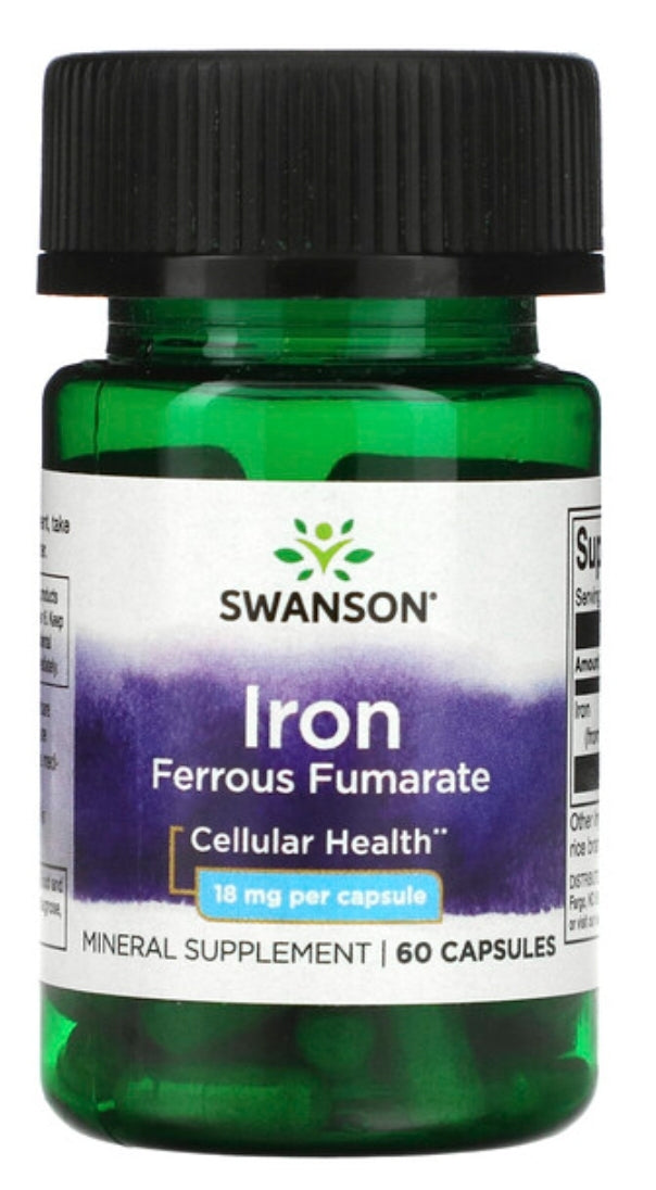 Iron Ferrous Fumarate, 18 mg, 60 Capsules