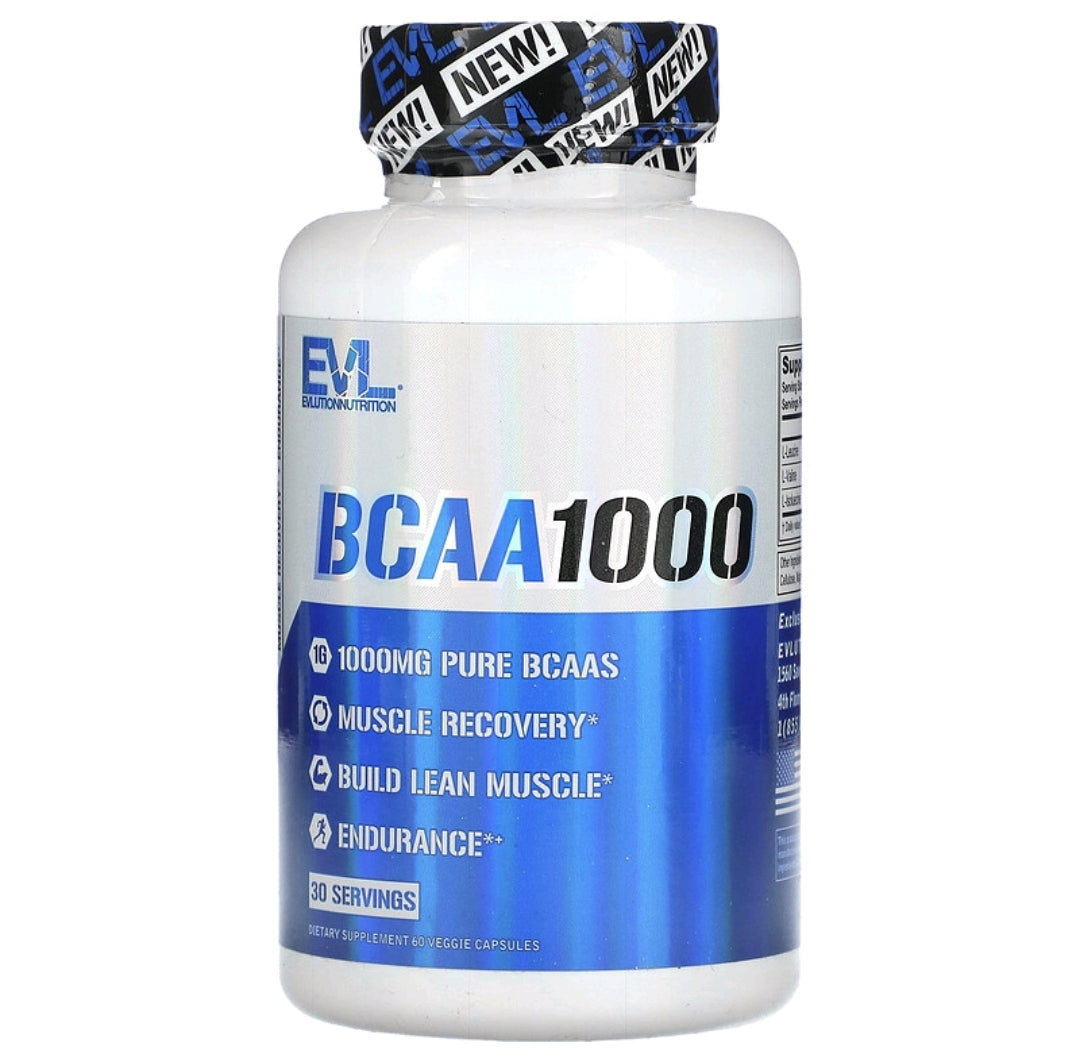 BCAA1000, 500 mg, 60 Veggie Capsules