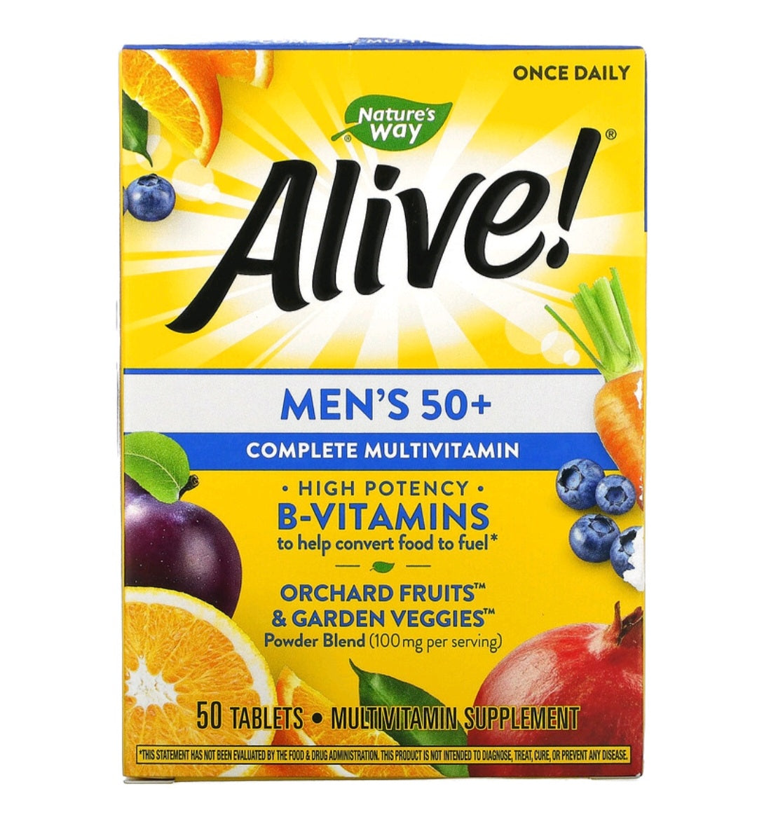 Alive! Men's 50+ Complete Multivitamin, 50 Tablets