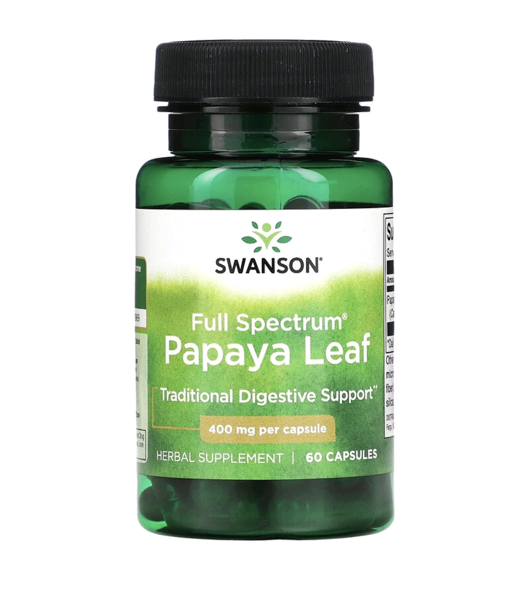 Full Spectrum Papaya Leaf, 400 mg, 60 Capsules