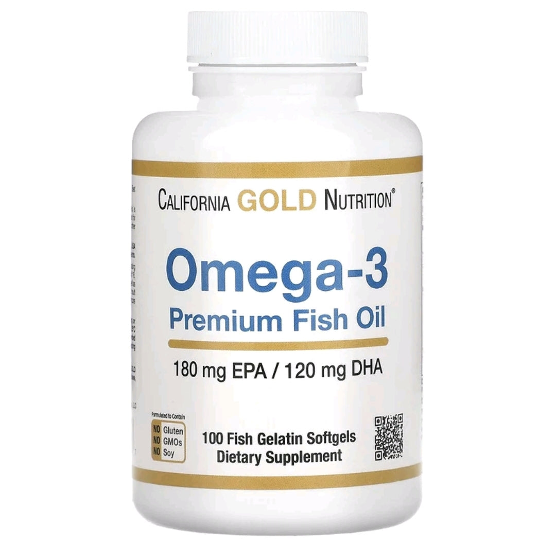 Omega-3 Premium Fish Oil, 100 Fish Gelatin Softgels