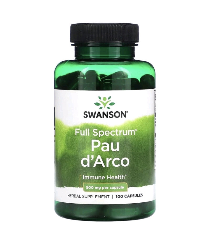 Full Spectrum Pau d'Arco, 500 mg, 100 Capsules