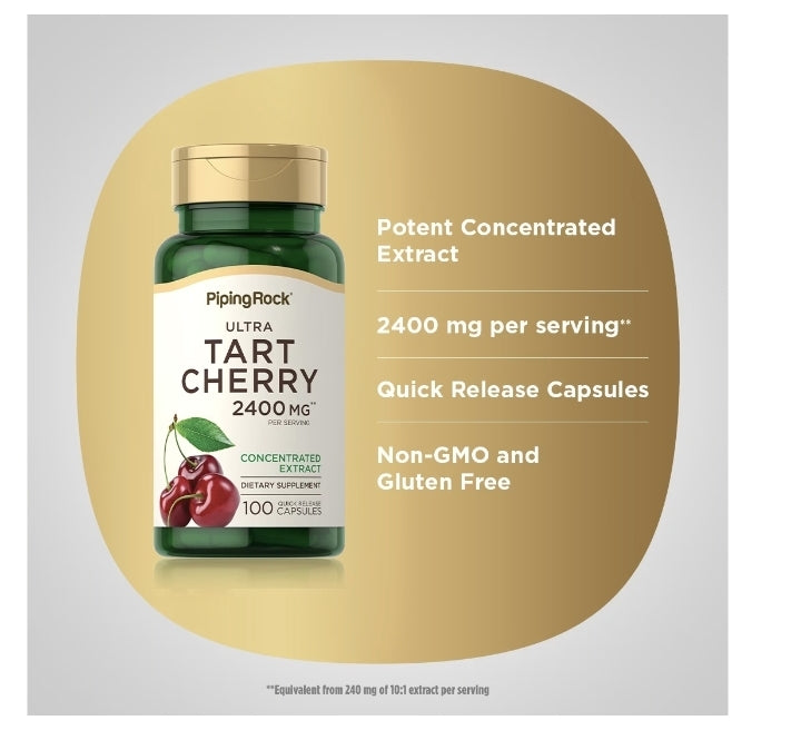 Ultra Tart Cherry, 2400 mg (per serving), 100 Quick Release Capsules