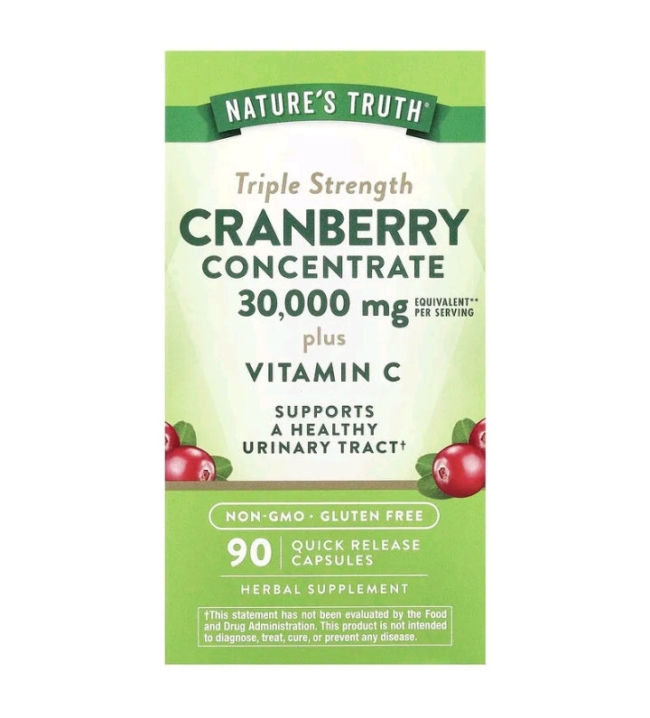 Cranberry Concentrate plus Vitamin C, Triple Strength, 90 Quick Release Capsules