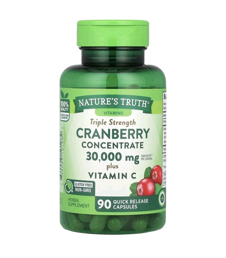 Cranberry Concentrate plus Vitamin C, Triple Strength, 90 Quick Release Capsules