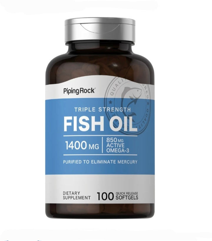 Triple Strength Omega-3 Fish Oil 1400 mg (850 mg Active Omega-3), 100 Quick Release Softgels