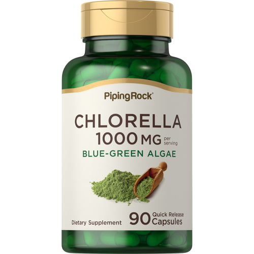 Chlorella Blue-Green Algae, 1000 mg (per serving), 90 Quick Release Capsules