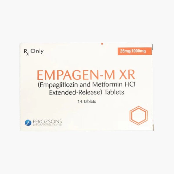 Empagen-M XR (Empagliflozin + Metformin) 25/1000mg, 14 Ct - Ferozsons