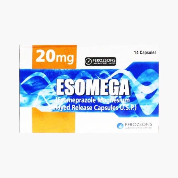 Esomega (Esomeprazole) 20mg, 14 Ct - Ferozsons