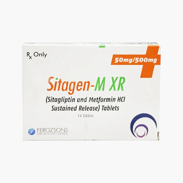 Sitagen-M XR (Sitagliptin/Metformin) Tablets 50/500mg, 14 Ct - Ferozsons