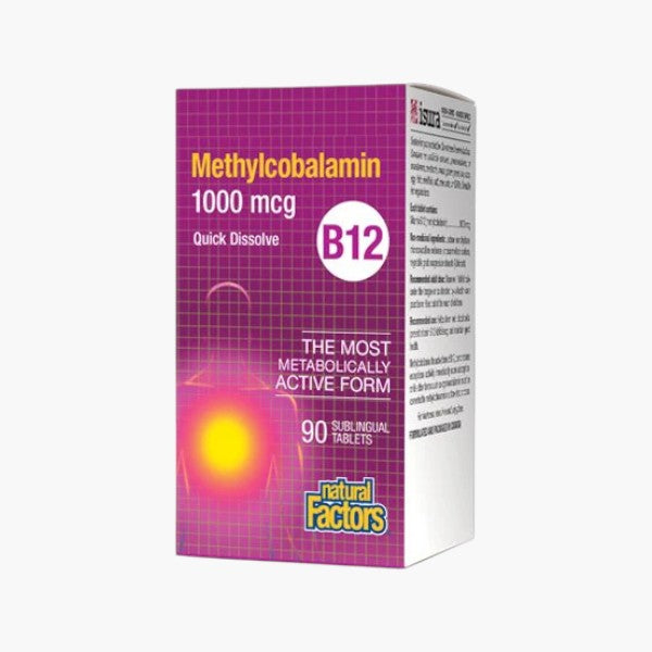 Natural Factors Vitamin B12 1000 mcg (Methylcobalamin), 90 Ct
