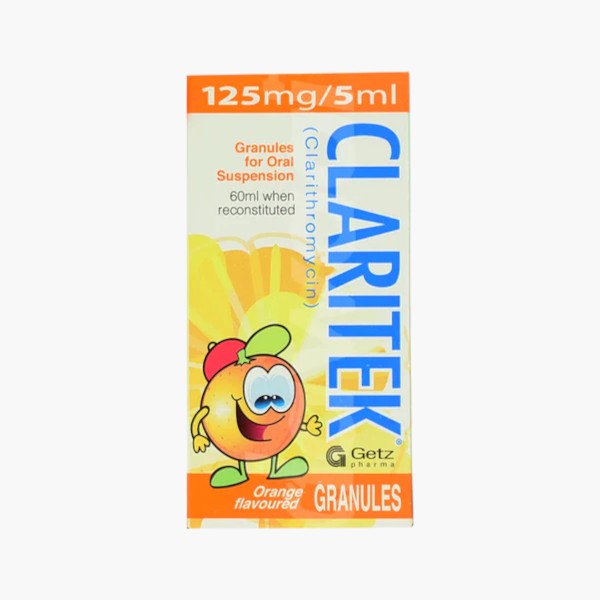 Claritek Oral Suspension 125mg/5ml - Getz Pharma