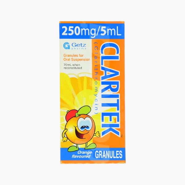Claritek Oral Suspension 250mg/5ml - Getz Pharma