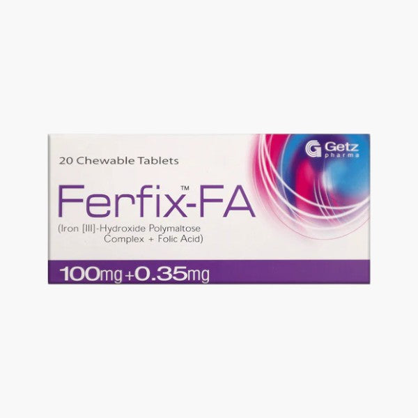Ferfix-FA Tablet 100mg+0.35mg, 20 Ct - Getz Pharma