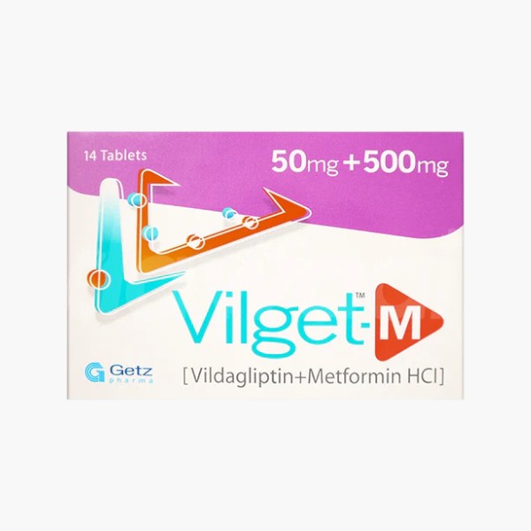 Vilget-M (Vildagliptin/Metformin) 50/500mg, 14 Ct - Getz Pharma