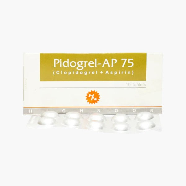 Pidogrel-AP (Clopidogrel+Aspirin) 75mg, 10 Ct - Highnoon