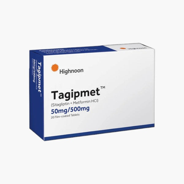 Tagipmet (Sitagliptin/Metformin) Tablets 50mg/500mg 20 Ct - Highnoon