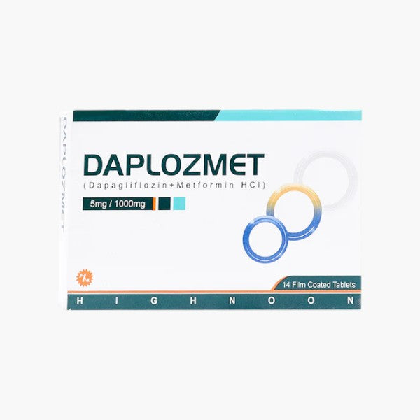 Daplozmet (Dapagliflozin + Metformin) 5mg/1000mg, 14 Ct - Highnoon