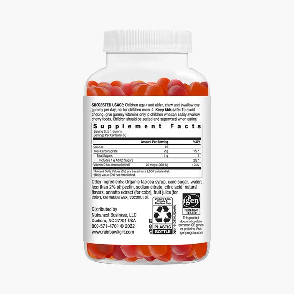 Kids Sunny Gummies Vitamin D3 1000 IU, 60 Vegetarian Gummies
