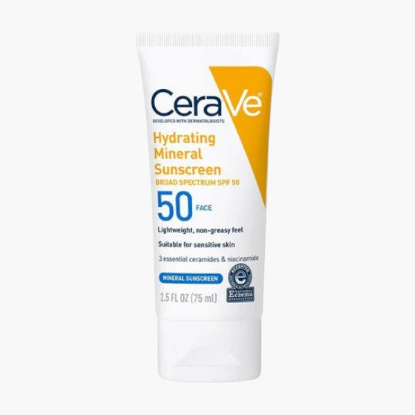 Cerave Hydrating Mineral Sunscreen Broad Spectrum 50 Face - 75mL