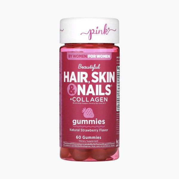 Beautiful Hair, Skin & Nails + Collagen, Natural Strawberry, 60 Gummies